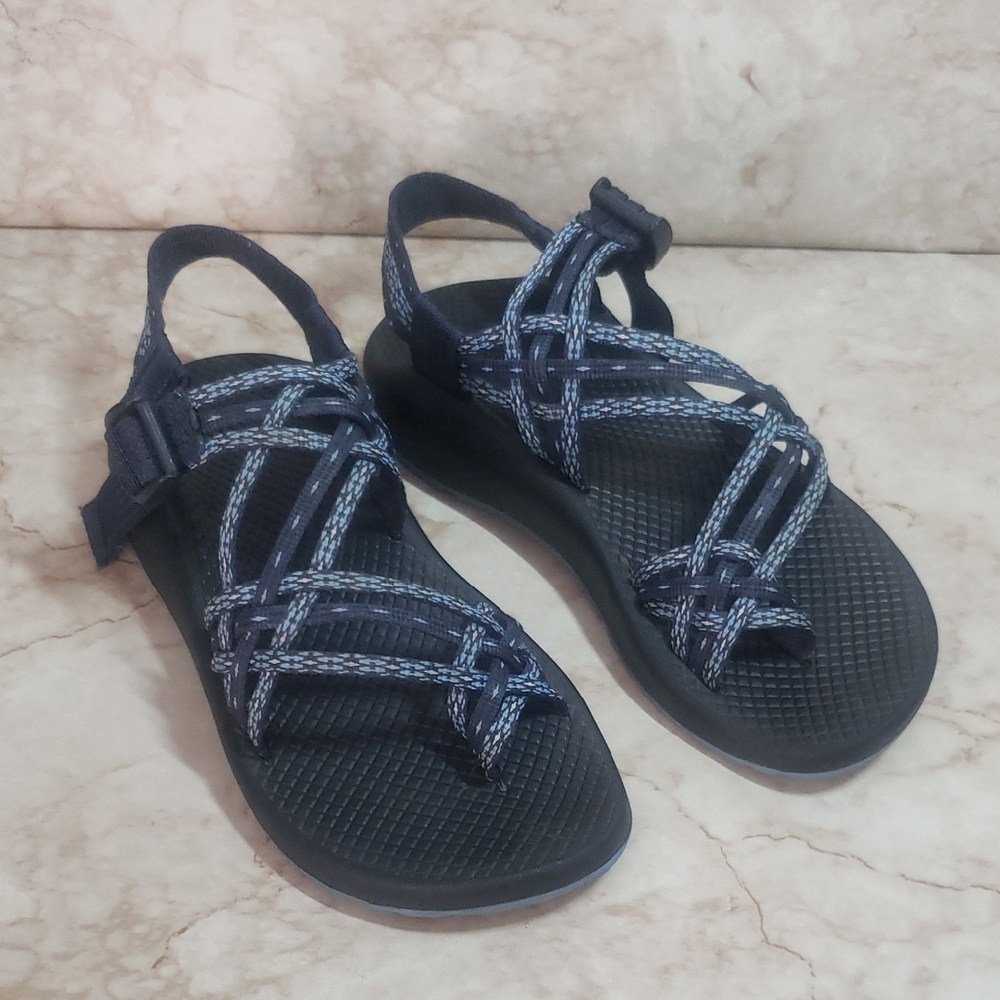 Chaco Black and Blue Strappy Sandals Size 6